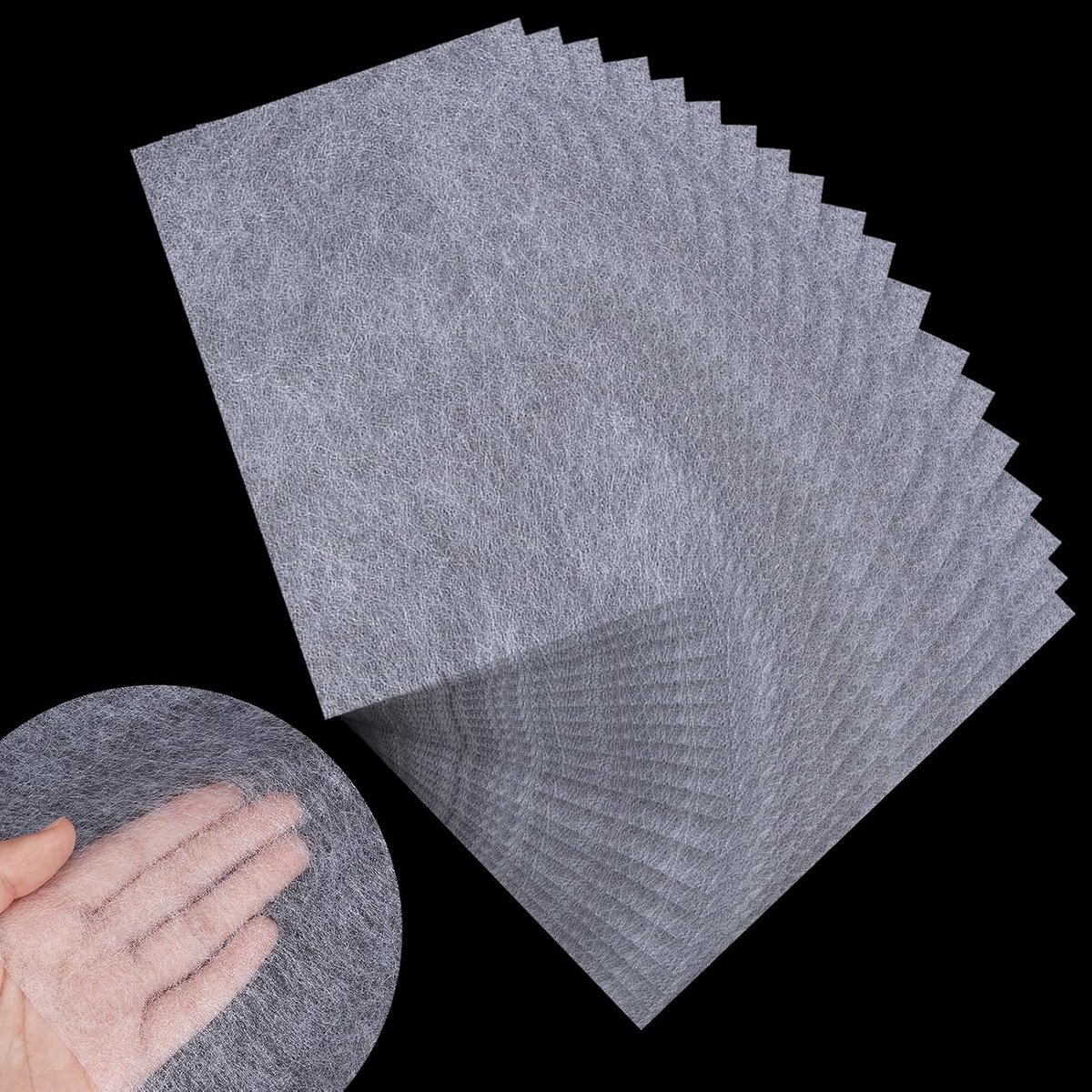 50 vellen smeltbare singels voor applicatie, 20 x 30 cm dubbelzijdig opstrijkbaar, klevend smeltbare singels, lichtgewicht steek hekserij smeltbaar hechtingsweb, fusing-web voor stofgaten
