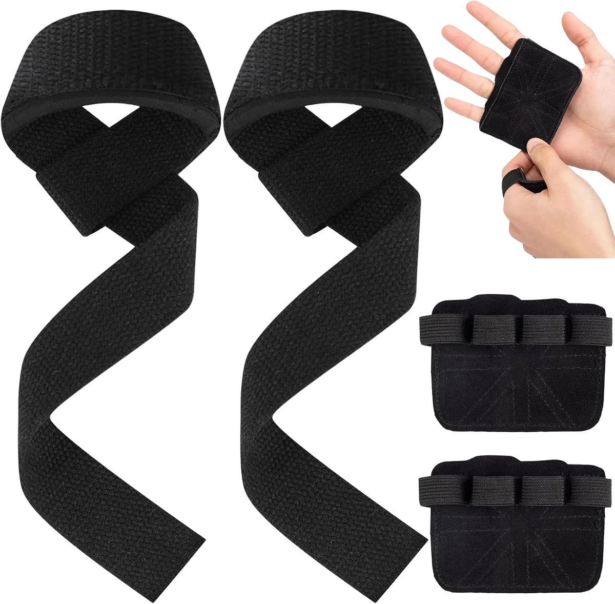 Handgreepkussentjes Van Natuurlijk Leer Voor Trekhulpmiddelen Bij Krachttraining - Ademende En Antislip Trekhulpmiddelen, Grip Pads Voor Pull-Ups, Bodybuilding En Fitness, Ideaal Voor Zowel Vrouwen Al
