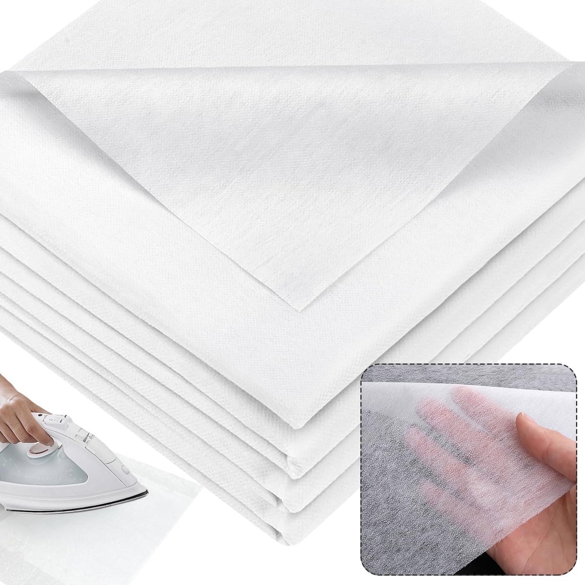 strijkinzet om te versterken, 2 x 1 m, strijkvlies voor stof, opstrijkbare vliesstof, inlegstof wit, 25 g/m², vlies om op te strijken, voor strijkvouwen, naaihandwerk