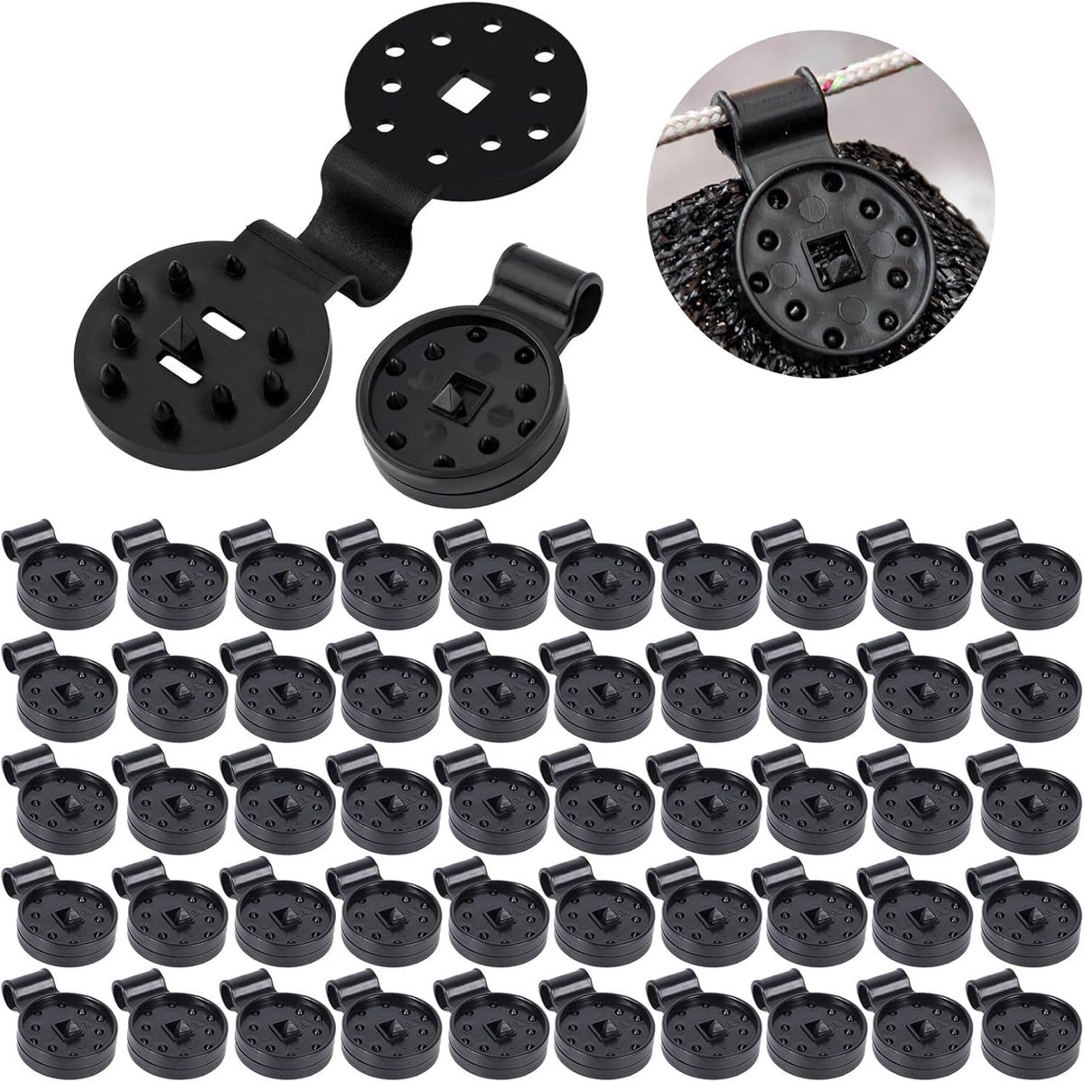 80 stuks clips voor luifels, bevestigingsclips voor netten, tuinnet, geschikt voor schaduwnet, windscherm en beschermingsnet