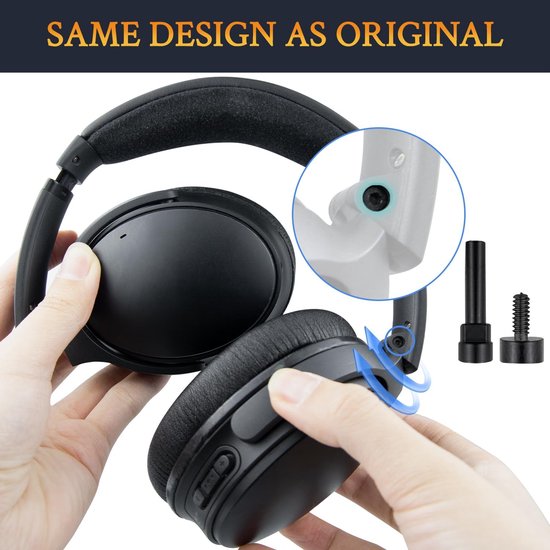 Metalen Draai Pinnen Vervanging Kit voor Bose QuietComfort 35/QC35/QC35 II/QC45/QuietComfort SE (QC SE)/Nieuwe Quiet Comfort Draadloze Hoofdtelefoons, Hengschroeven Accessoires en Pakking — afbeelding 2