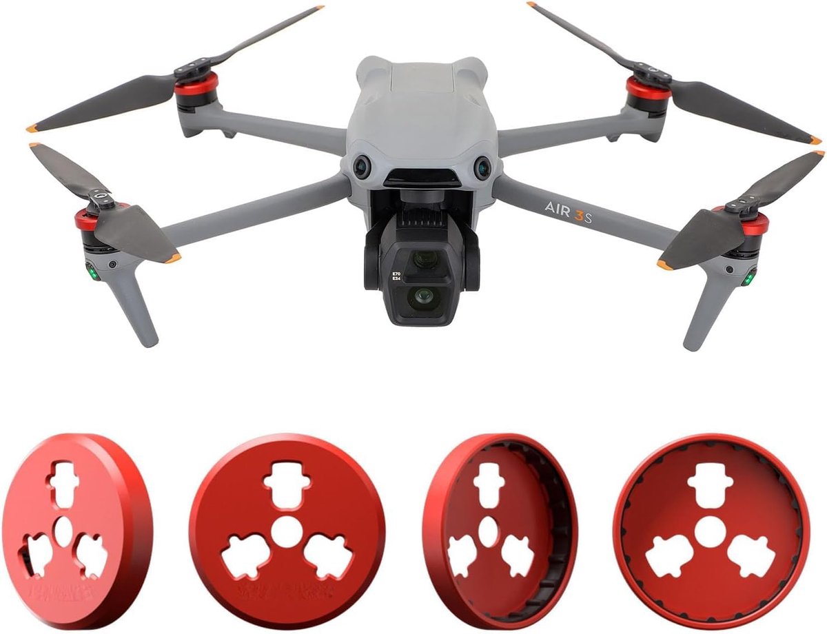 Motorkap voor DJI AIR 3S/3/3 PRO/3 CLASSIC/3 MAVIC aluminium beschermhoes, waterdichte motorafdekking, krasbestendig, stofkap, drone-accessoires, rood