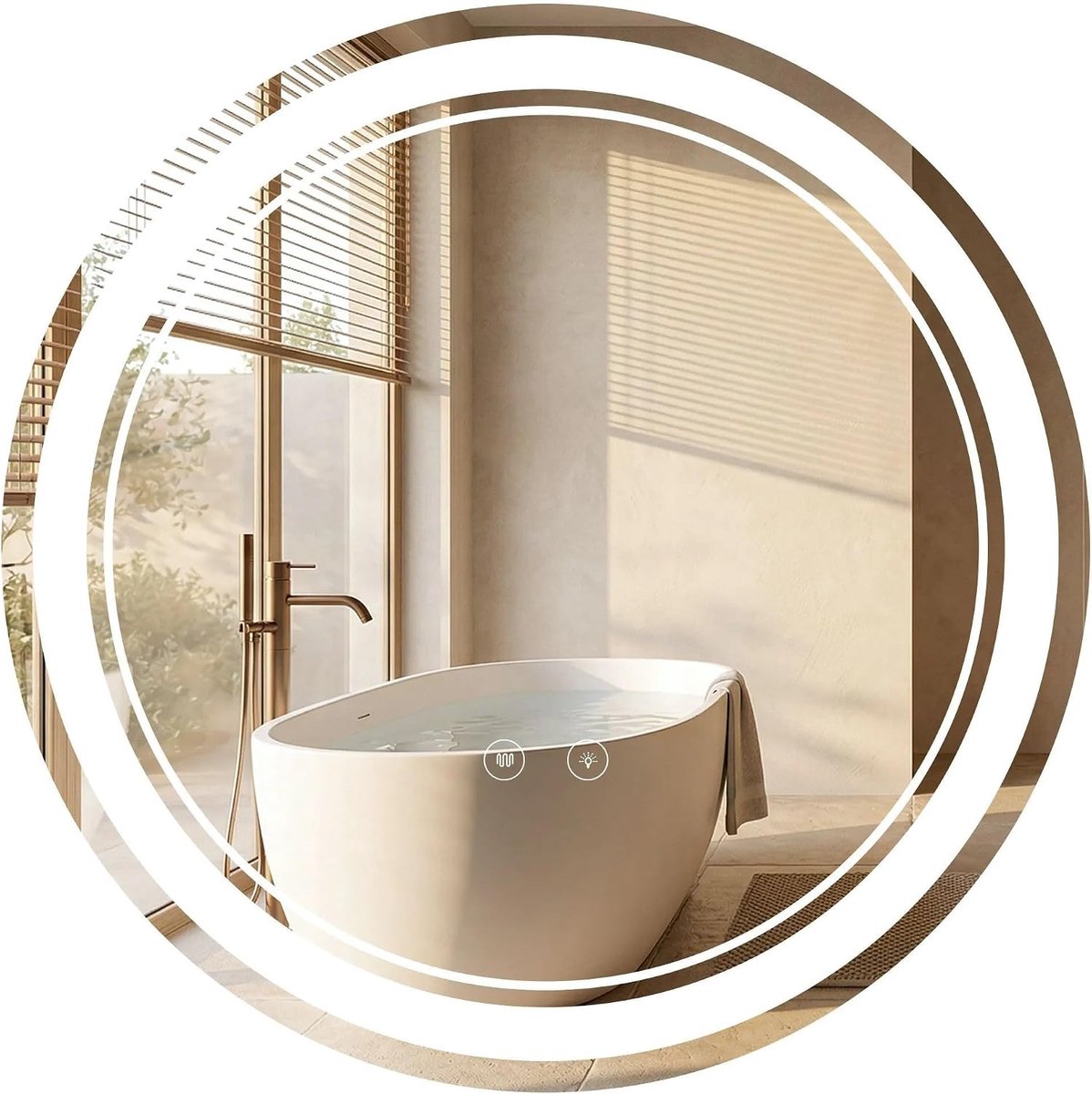 - Spiegel SOFT 70 LED - Transparant - Glas - 2,5 x 70 x 70 cm