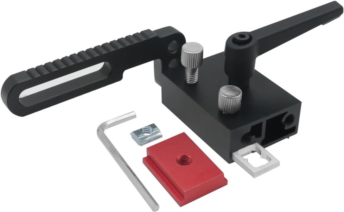 T Track Limit Stop Type 75, Miter Track Stop, T-Slot T-Tracks Vaste Houtbewerking Locator, voor Houtbewerking DIY Gereedschap (zwart)