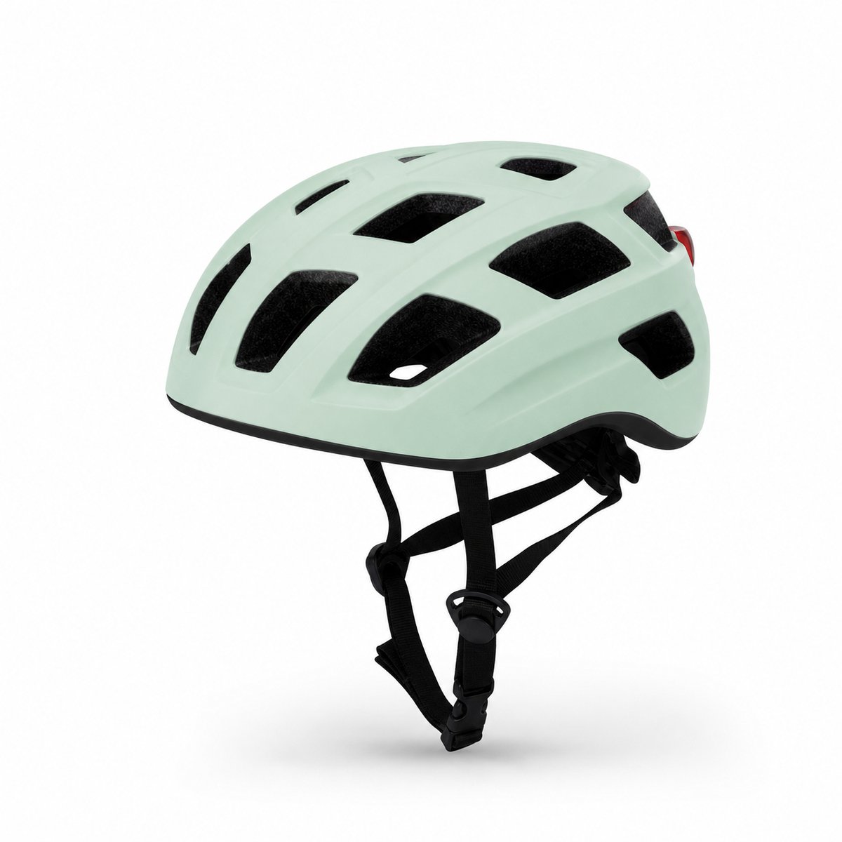 Fietshelm met LED-verlichting - Volwassenen - Verstelbaar - Maat M 54-58 cm - Mintgroen