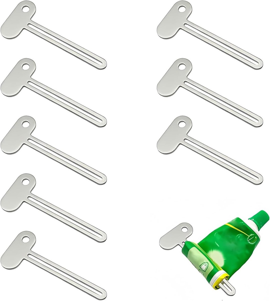 tube knijper set van 8 stuks – Universele RVS tubeknijpers voor plastic en metalen tubes – Voor handcrème, haargel, cosmetica – Ruimtebesparend, duurzaam, makkelijk in gebruik – Zi