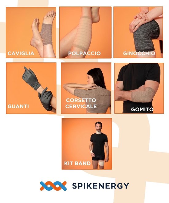 Set van 3 elastische bandages, 35-65-100 cm, elektro-magneetveldtherapie, polsbandage voor peesontsteking, elleboogbandage voor epicondylitis, bandages voor armen en benen, hals, medisch — afbeelding 4