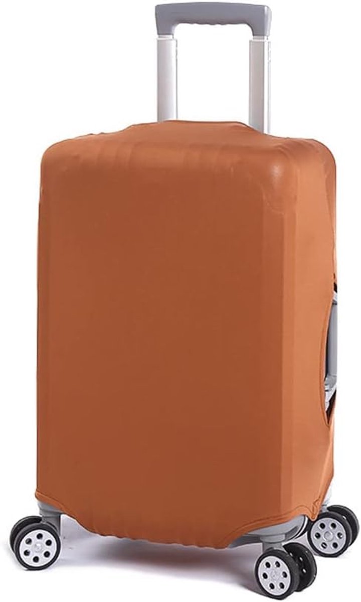 Kofferhoezen, kofferhoezen, beschermhoes voor reistrolley, elastisch, stofdicht, voor duurzame trolleys (S: 45,7 - 50,8 cm behuizing), Kleur: koffiebruin, S
