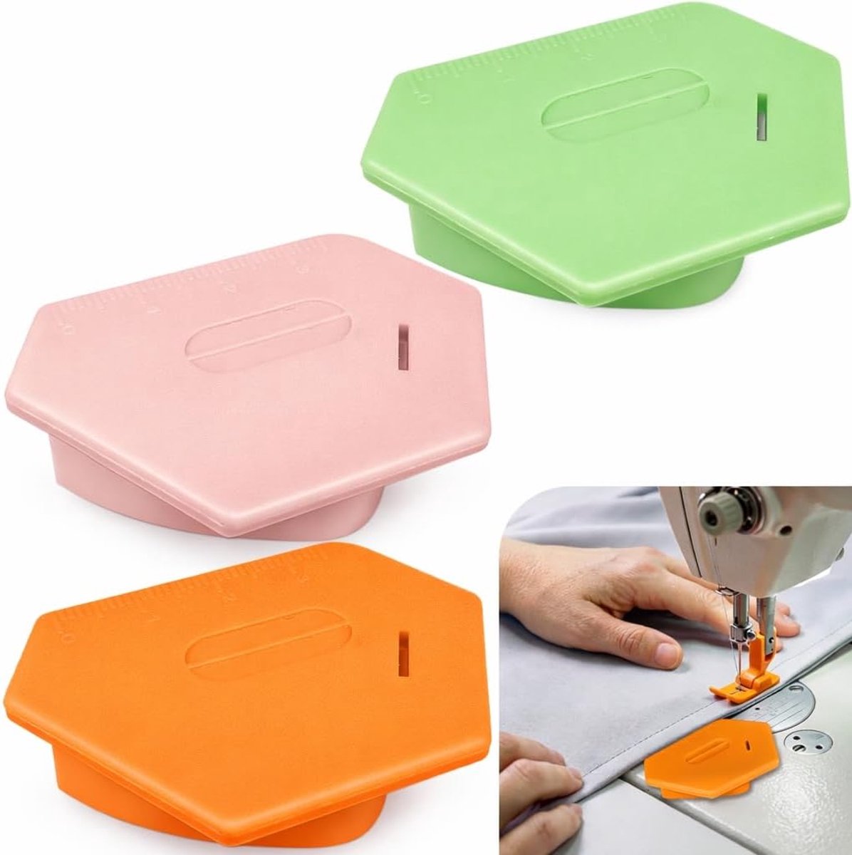 3 stuks magnetische naadgeleider voor naaimachines, verstelbaar, naaimachine accessoires voor katoen, denim en ritsen