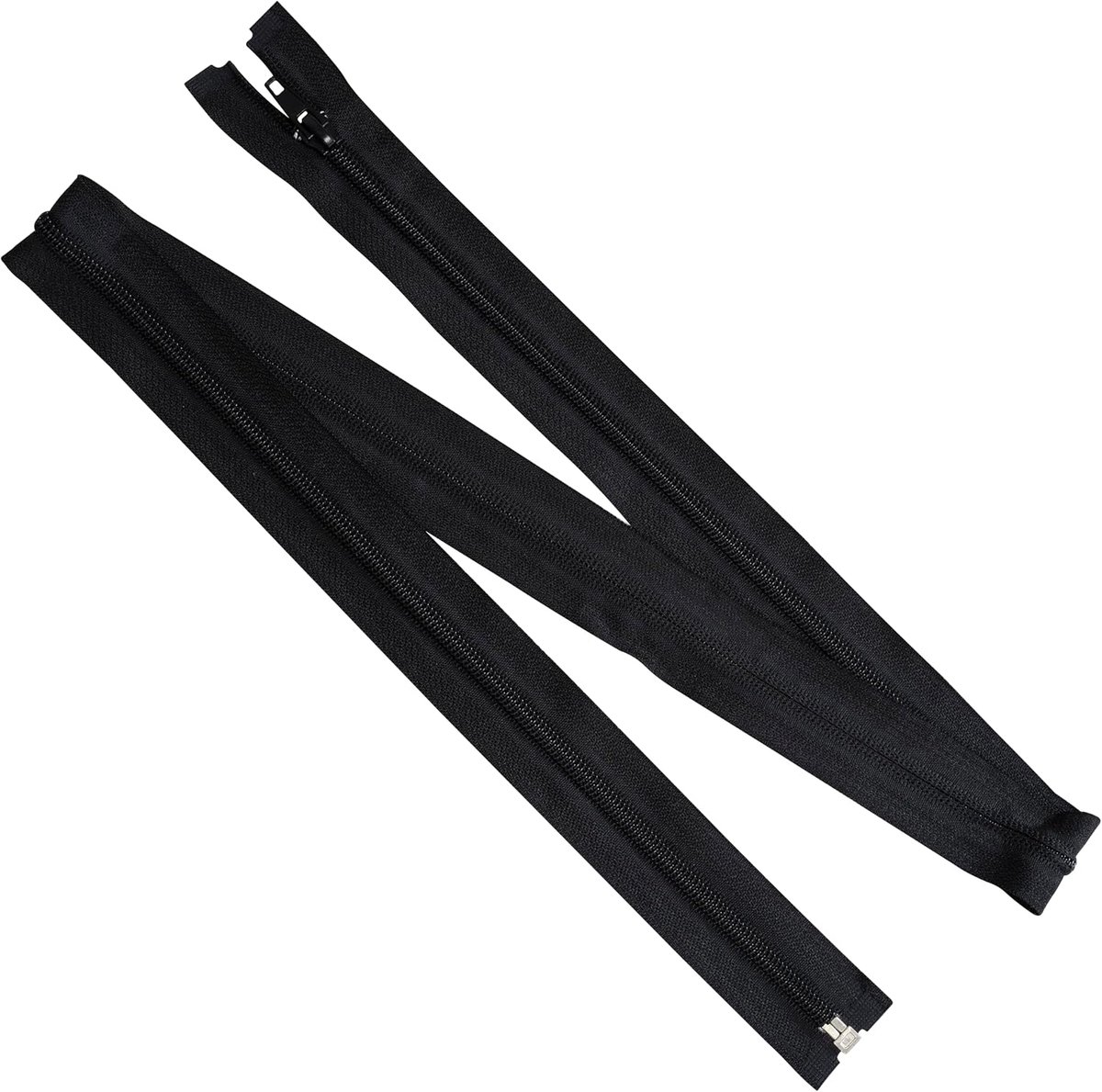 - Set van 8 spiraalritsen N°5 100 cm deelbaar met schuiver | van metaal nylon polyester | kleur zwart