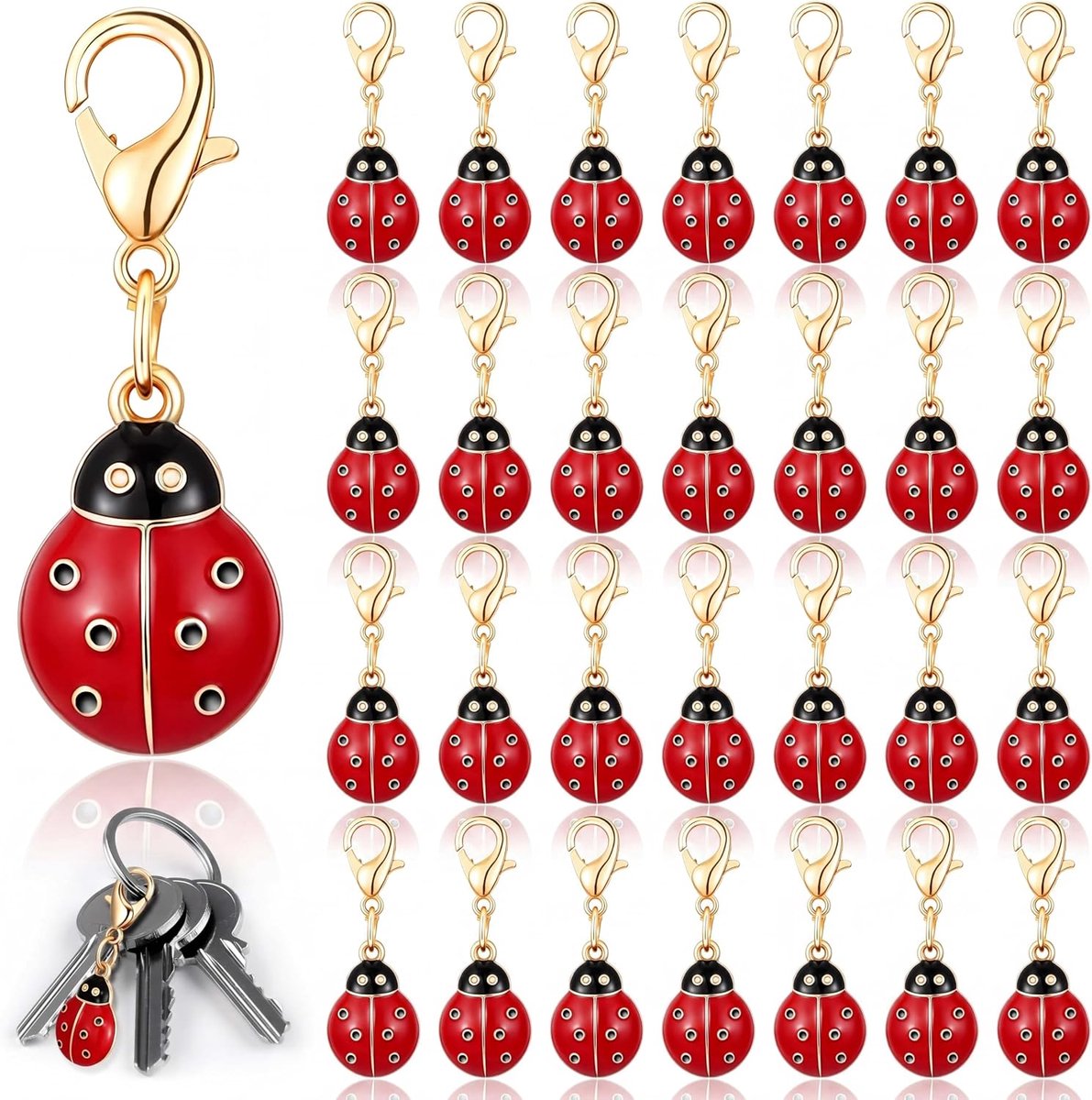 Sleutelhanger lieveheersbeestje hanger geluksbrenger sleutelhanger afstudeerfeest cadeau-ideeën voor verjaardagsfeest, decoratie voor bruiloft tassen gastgeschenken afstudeerfeest