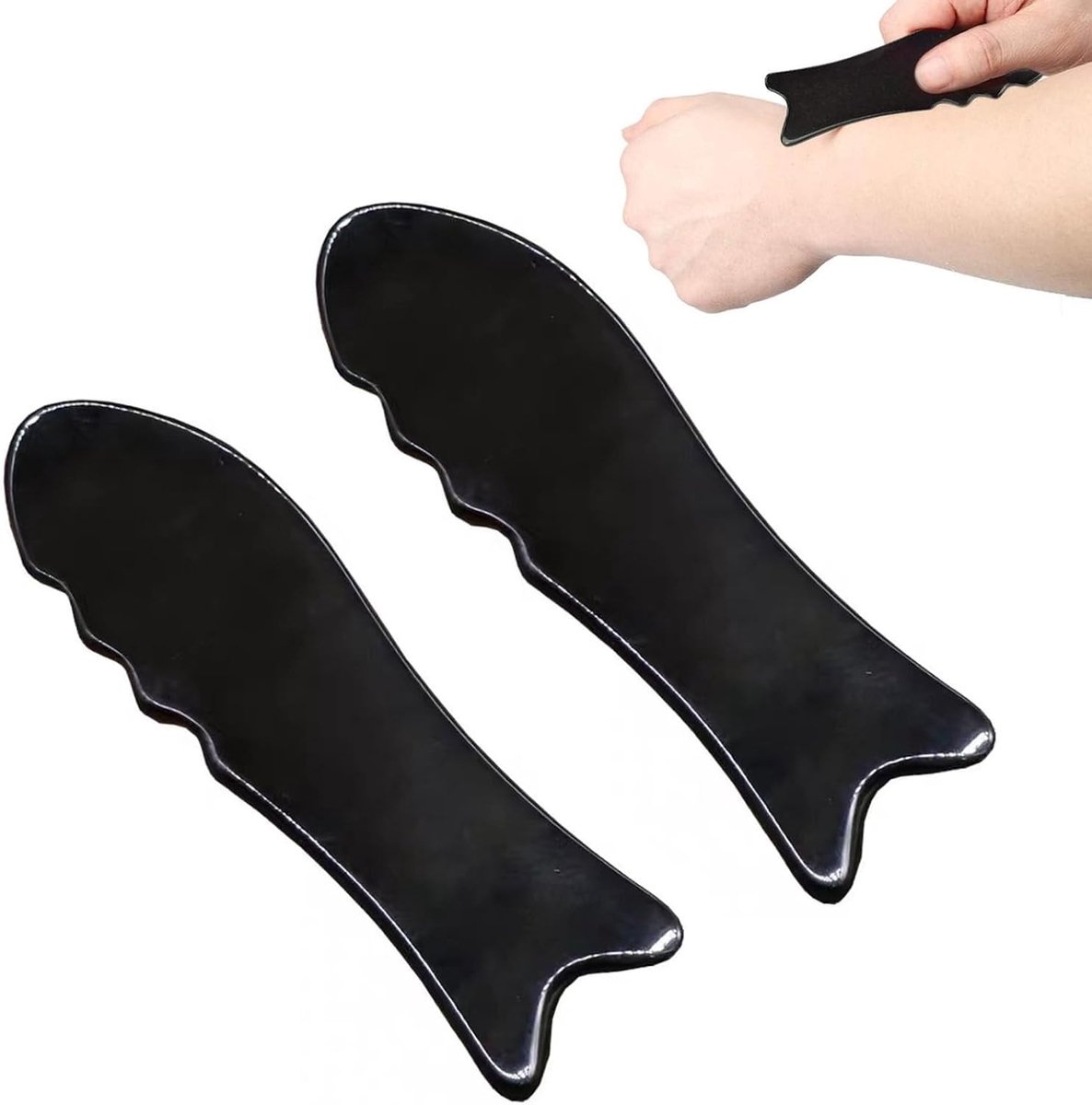 2 stuks Gua Sha Steen, Guasha, Lymfedrainage Gezicht, Gua Sha Lichaam, Body Gua Sha, Guasha Massage Tool Board, Buffalo Hoorn Gua Sha, Guasha Gezichtsmassage Voor Oogzwelling, Huidversteviging