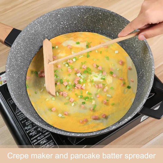 4 stuks pannenkoekenverdeler, bestaande uit een T-vormige spatel, een spatel, een schraper en een pannenkoekenschraper; gemakkelijk te reinigen, geschikt voor crêpemaker en voor het verdelen van — afbeelding 3