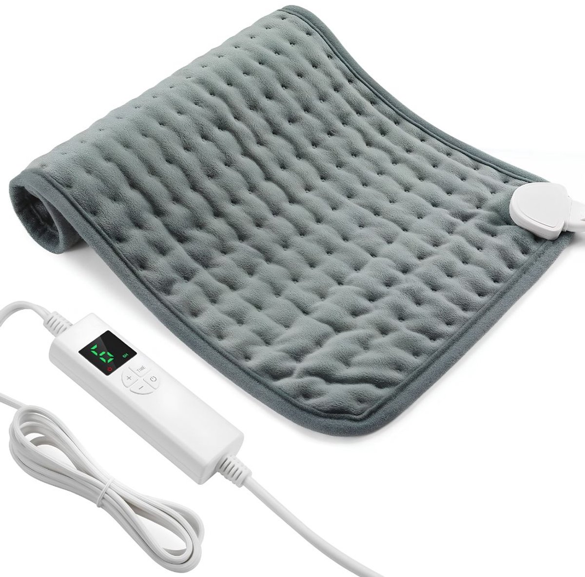NIVA® Warmtekussen - Elektrisch Verwarmingskussen - Automatische Uitschakeling - Grijs - 28cm x 10cm x 9cm