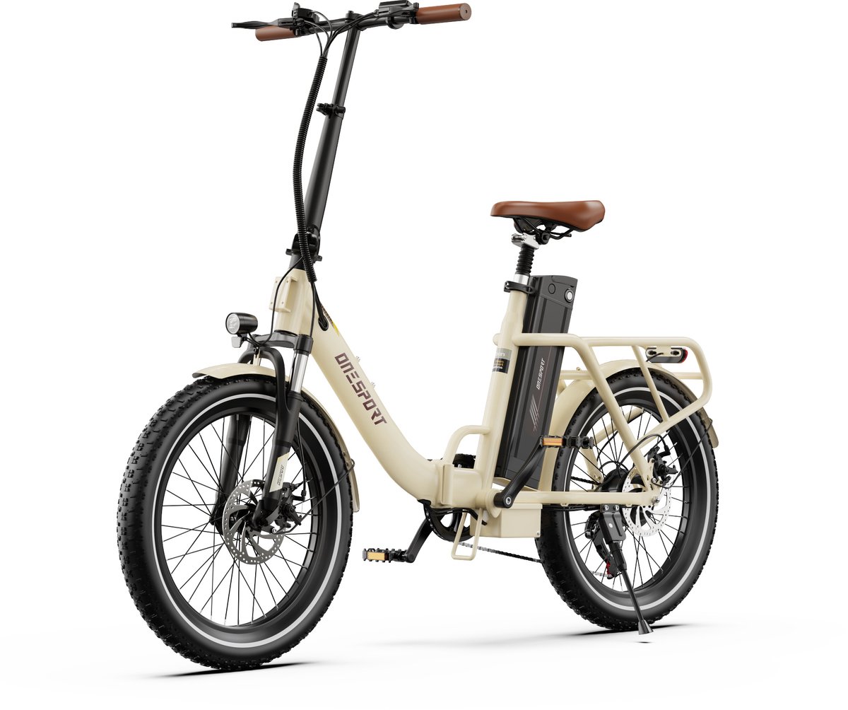 ONESPORT OT16Pro Elektrische Fiets–Opvouwbaar–48V 18Ah Accu–Actieradius tot 90 km–Aluminium Lage Instap–20×3.0 Inch Fatbike –APP –Bluetooth Verbinding – Stads E-bike – LCD Elektrische Vouwfietsen – Wit