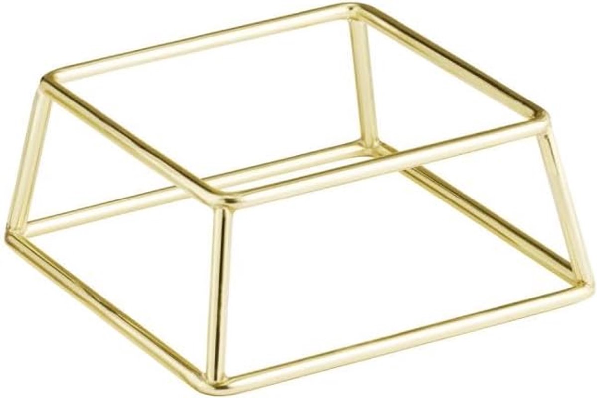 33311 Buffetstandaard MULTI - metaal, 18 x 18 cm, H: 8 cm, goud, stapelbaar