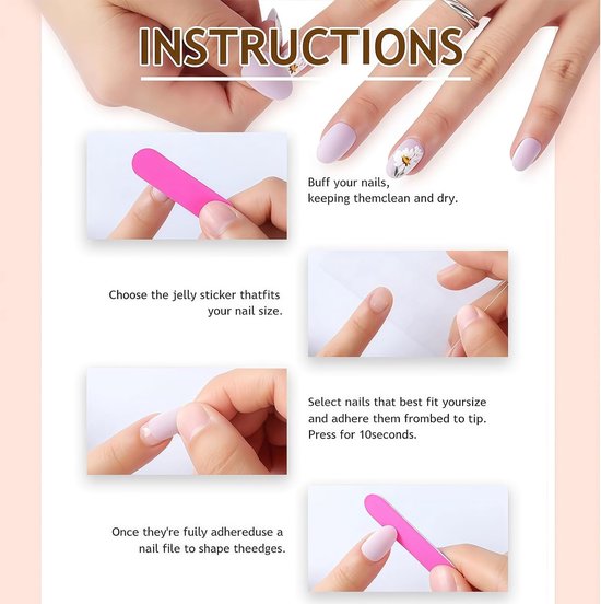 On Nails Set, 60 stuks nagels om op te plakken en tenen nagel tips voor dames, bruiden, beginners voor bruiloft, kantoor, party manicure, rood French (vierkant) — afbeelding 4