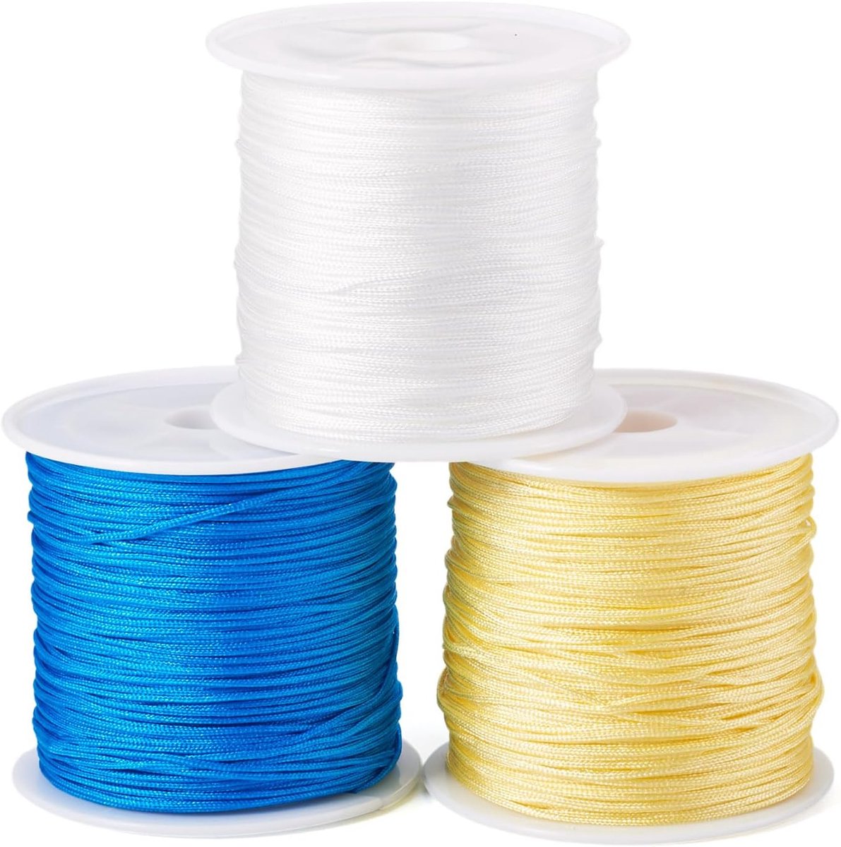 Draad 0.8Mm Geel Blauw Wit Kralen String Macrame Koord Voor Vriendschap Armbanden Sieraden Maken Diy Chinese Knoop Ambachten