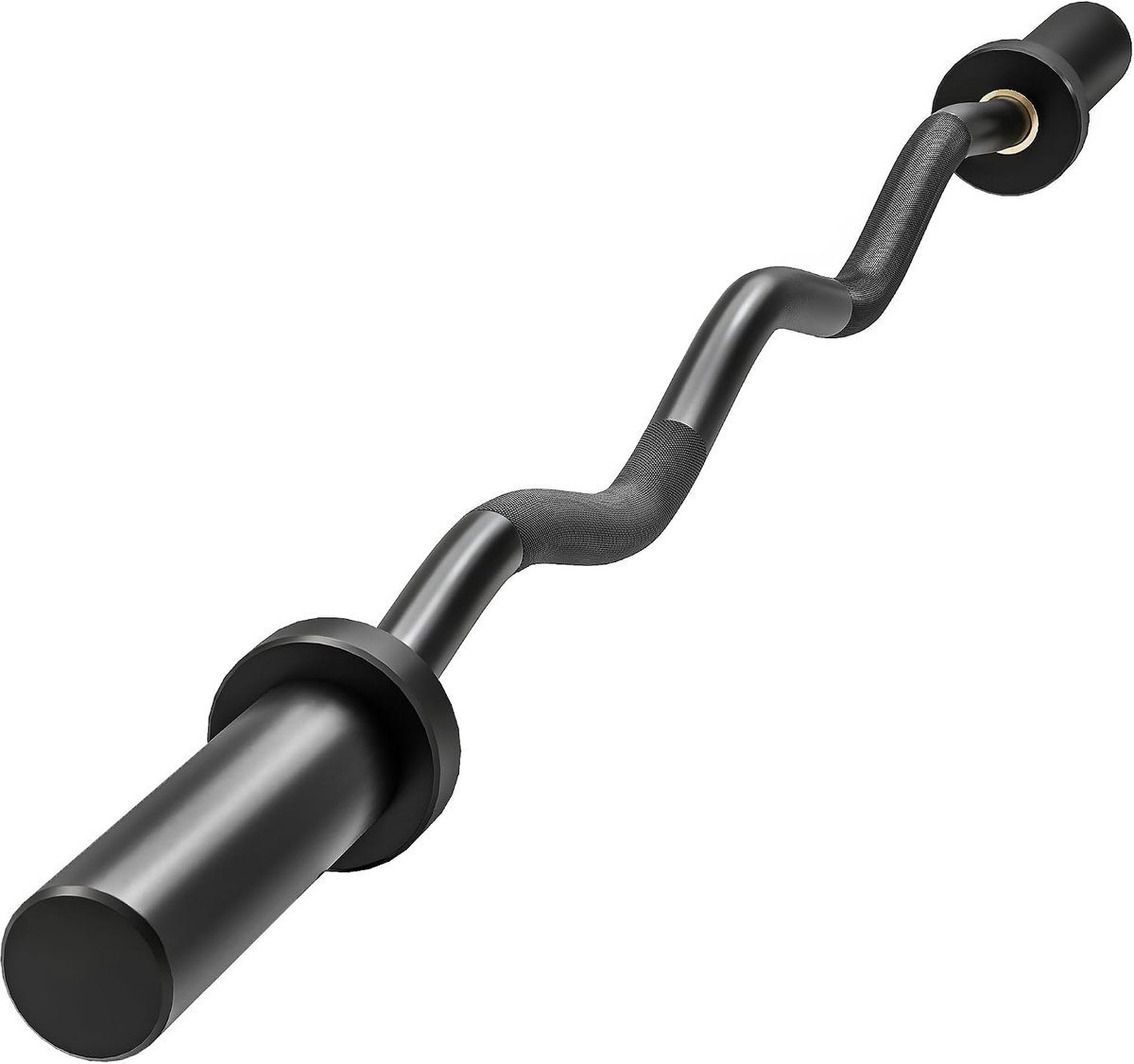 Olympische SZ curlstang 120 cm tot 100 kg belastbaarheid zwart | Curlset, curlstang met 50 mm schijfopname, antislip handgrepen, lange halterstang voor krachttraining