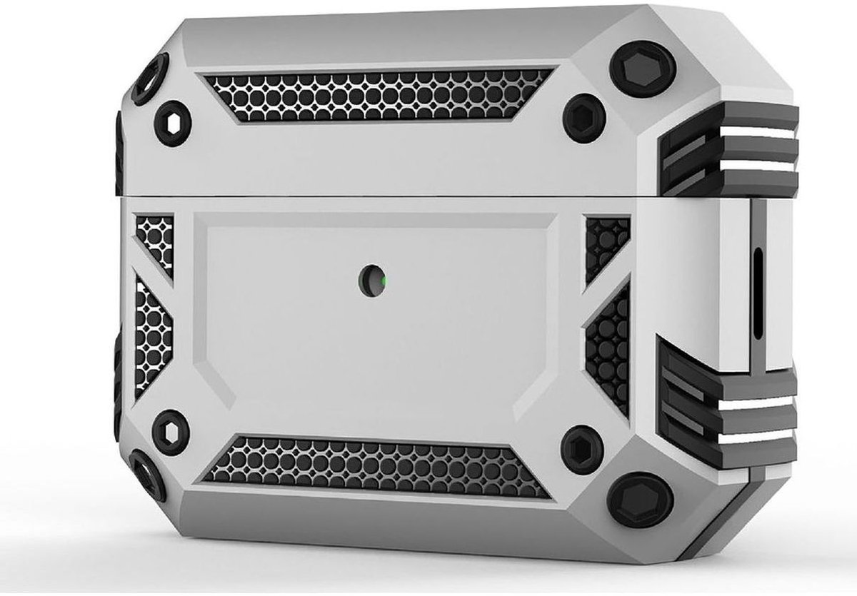 Mobigear Hoesje geschikt voor Apple AirPods Pro 2 Shockproof Hardcase Hoesje | Mobigear Armor - Zilver