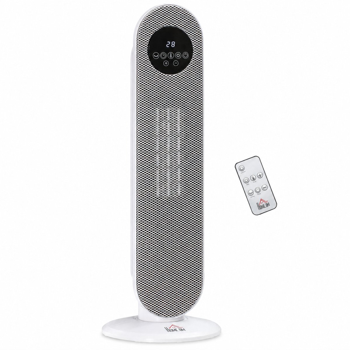 Sello! keramische verwarmingsventilator – torenkachel – afstandsbediening – oscillatie – timer – led-diplay – 1300 / 2000W – wit