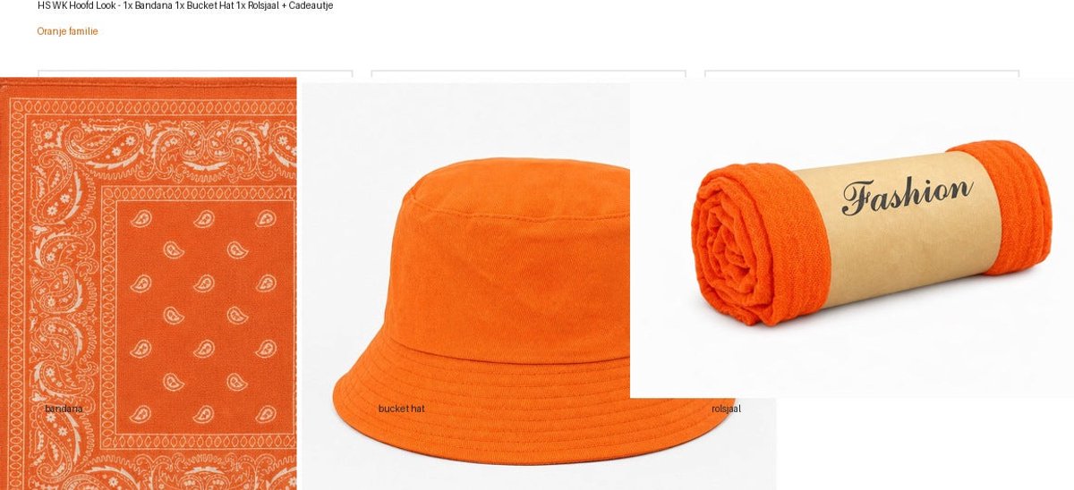 HS WK Hoofd Look - 1x Bandana 1x Bucket Hat 1x Rolsjaal + Cadeautje