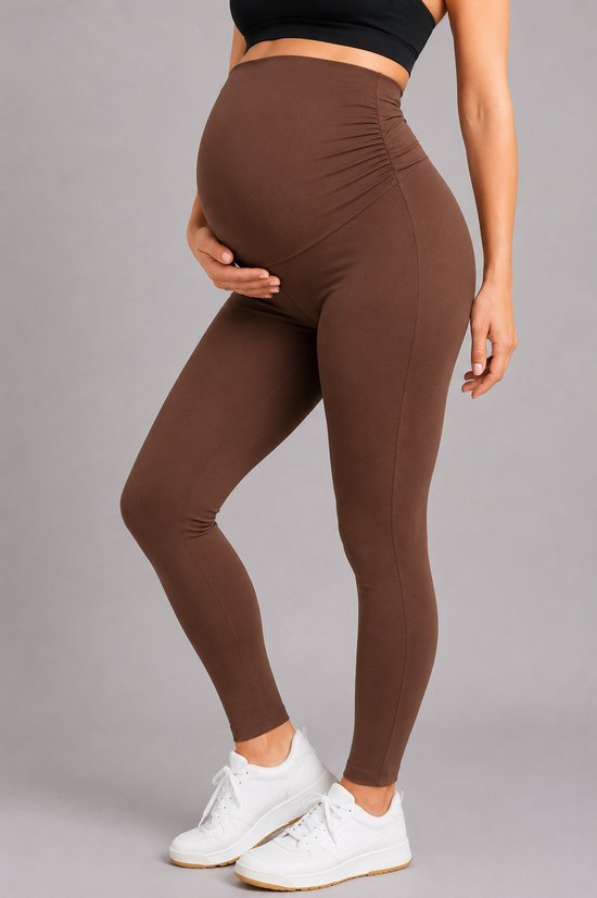 SparkNine Mamamove maternity legging - L - bruin - zachte stof - comfortabel & ondersteunend - rekbaar - zwangerschapslegging — afbeelding 2