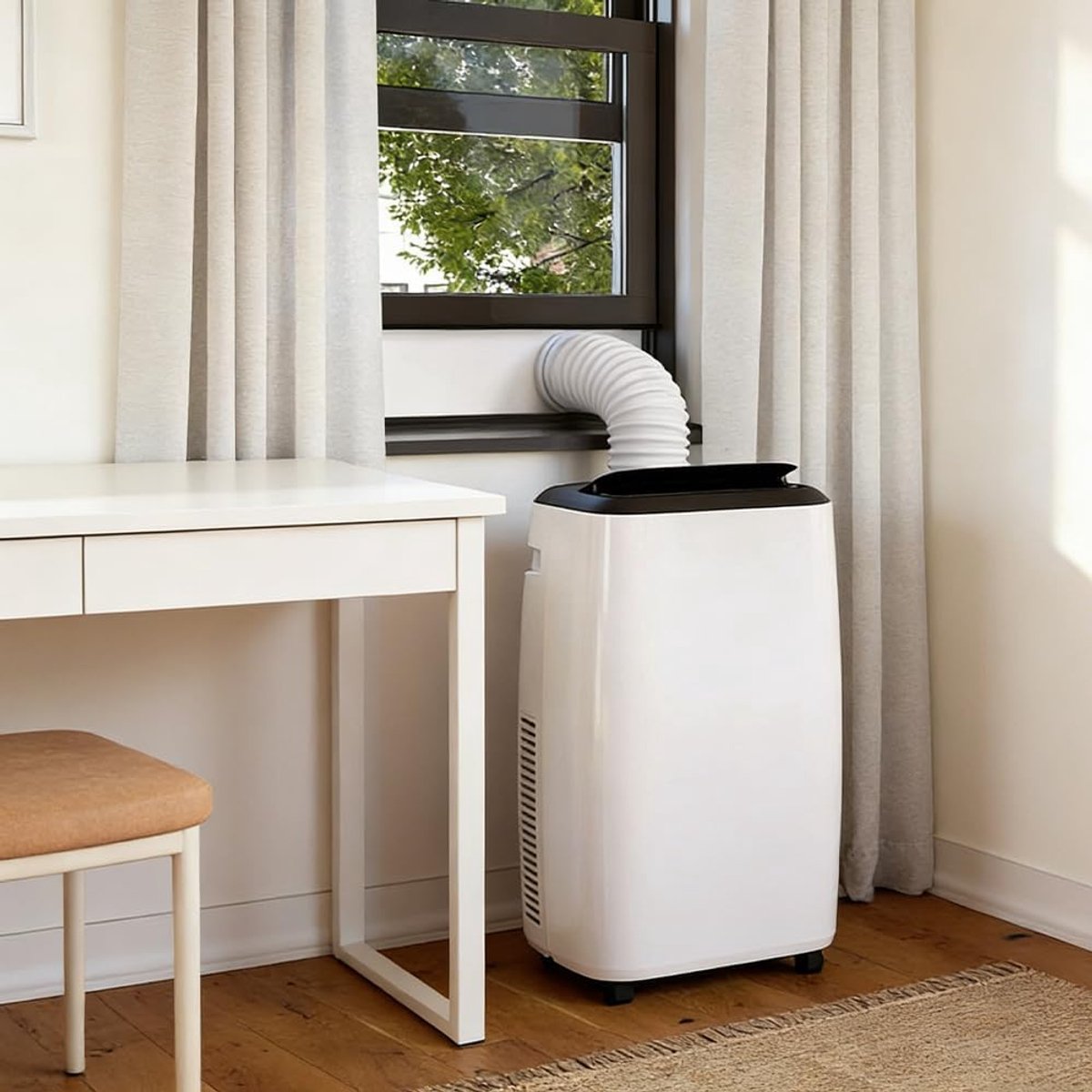 Koppelstuk Mobiele Airco Afvoerslang - Voor Ø13-15cm - Platte mond - Luchtafvoerslang - voor afvoerbuis, afzuigkap, pvc-airconditioning, slangverlenging - 1 stuk - grijs thumbnail 4