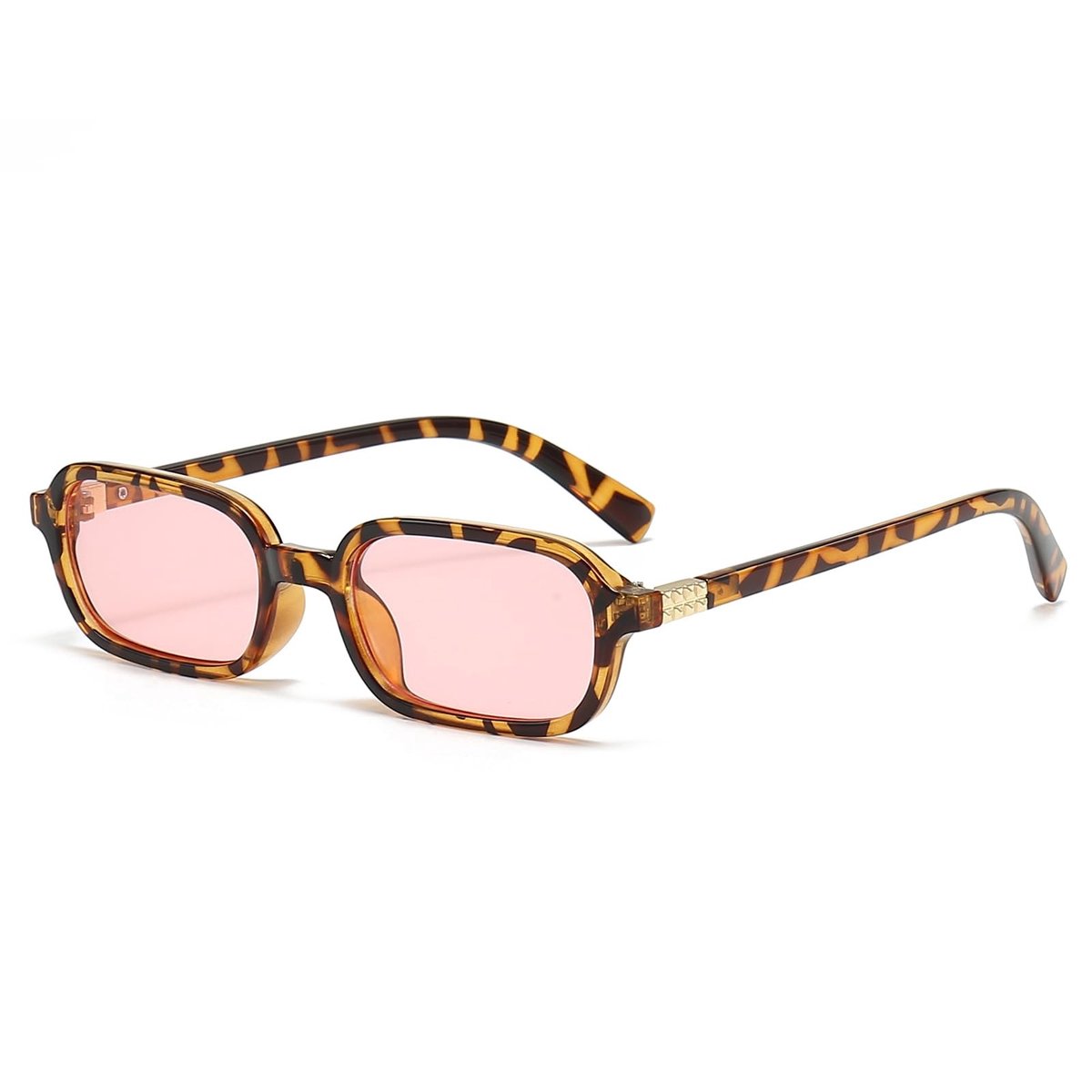 Dailygoods - Retro Rechthoekige Zonnebril, Jaren 90 Stijl, UV400 Bescherming