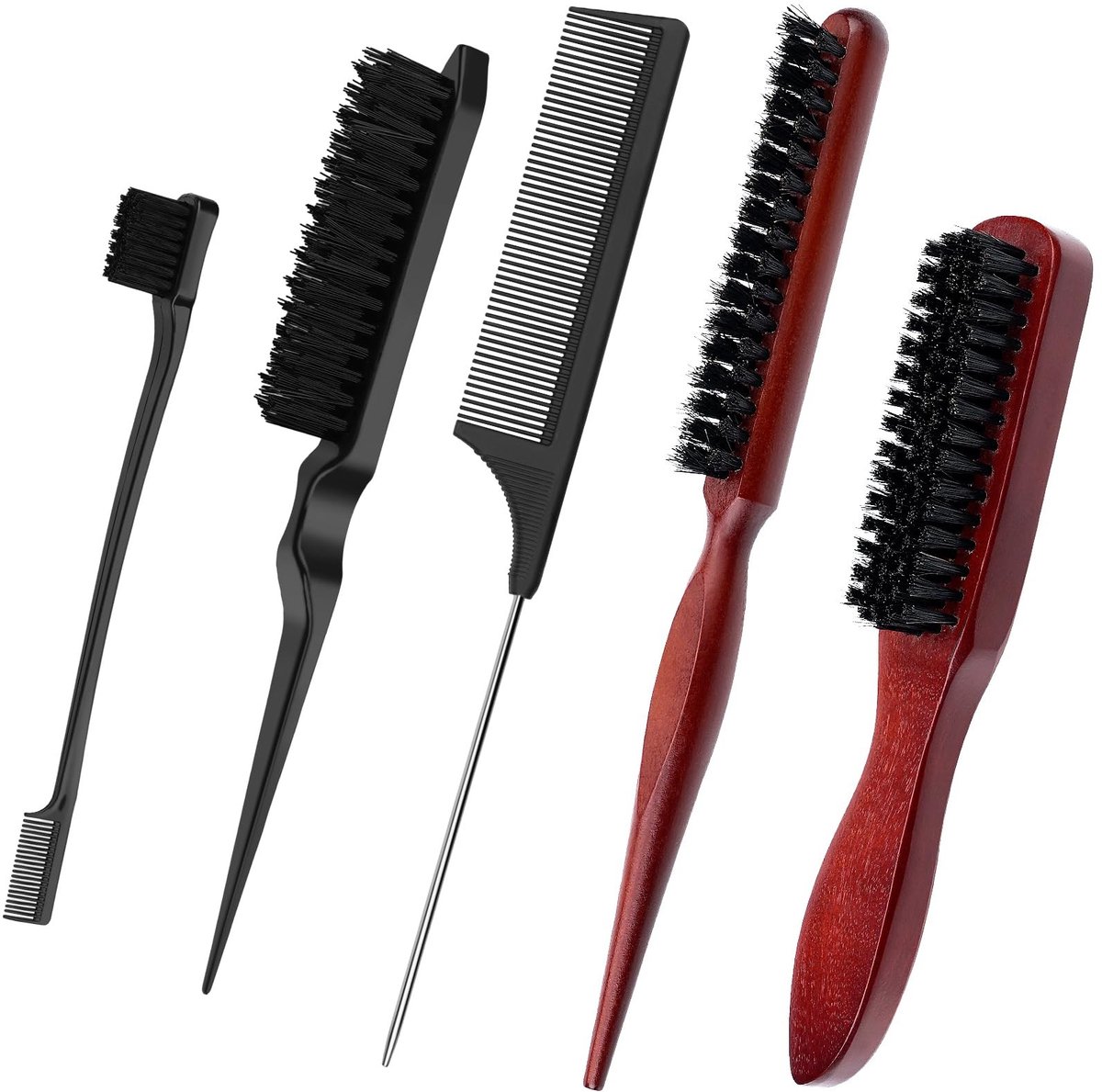 Dailygoods - 5-delige Edges Borstelset voor Haar en Baardverzorging