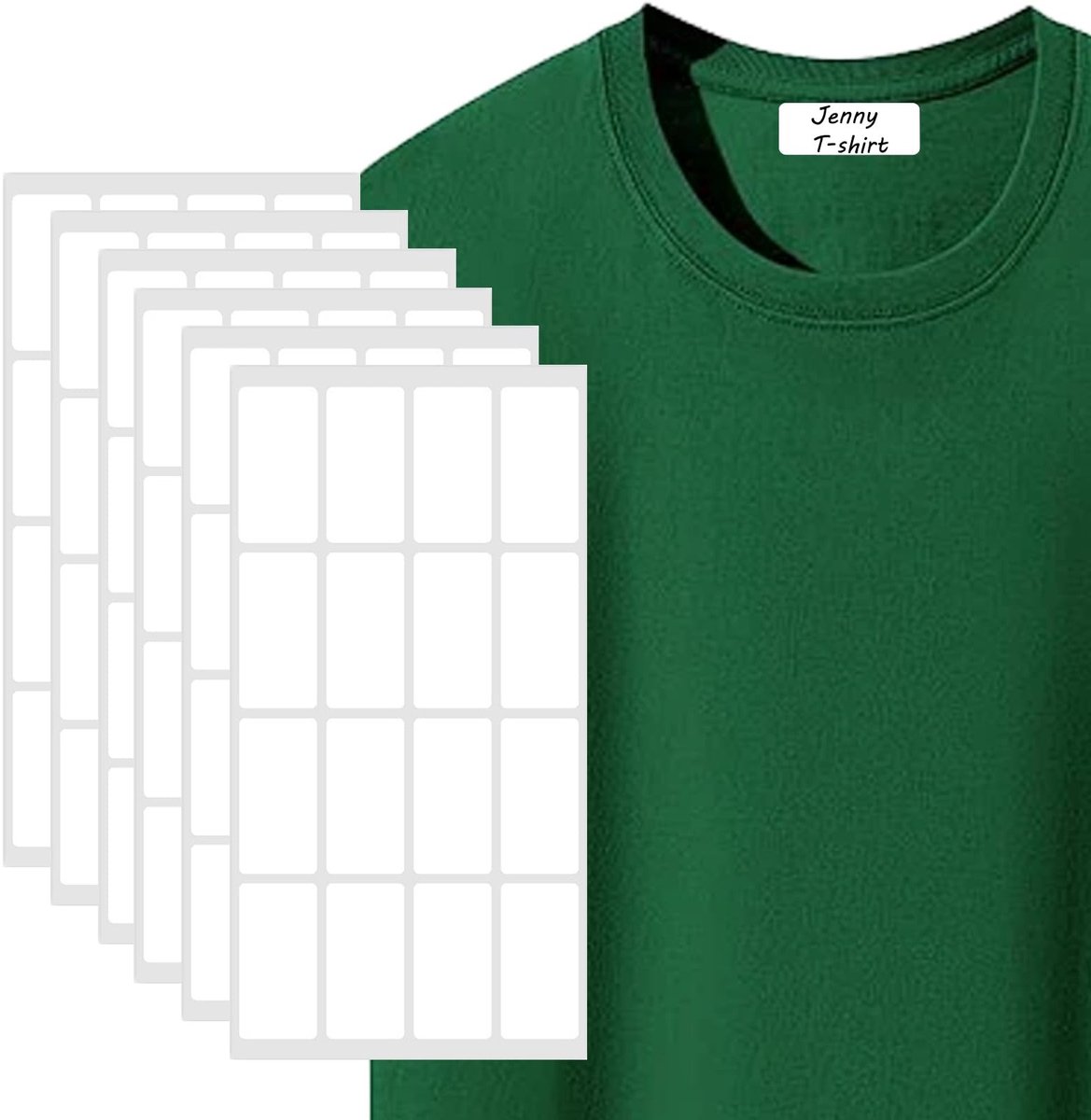 Dailygoods - 160 Stuks Gepersonaliseerde Zelfklevende Etiketten voor Kleding