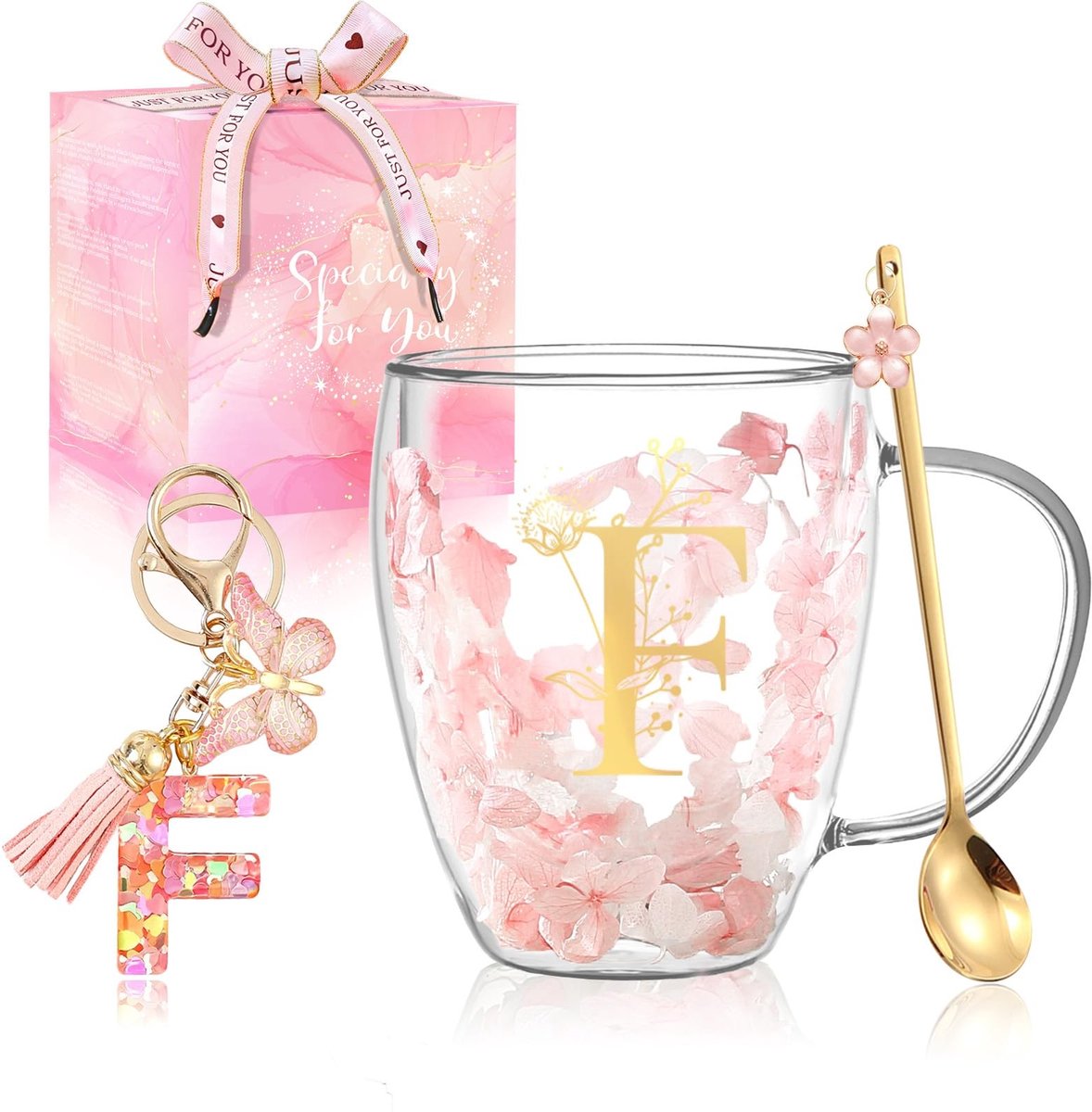 Dailygoods - Gepersonaliseerde Dubbelwandige Glazen Koffiemok - Vriendschapscadeau voor Vrouwen