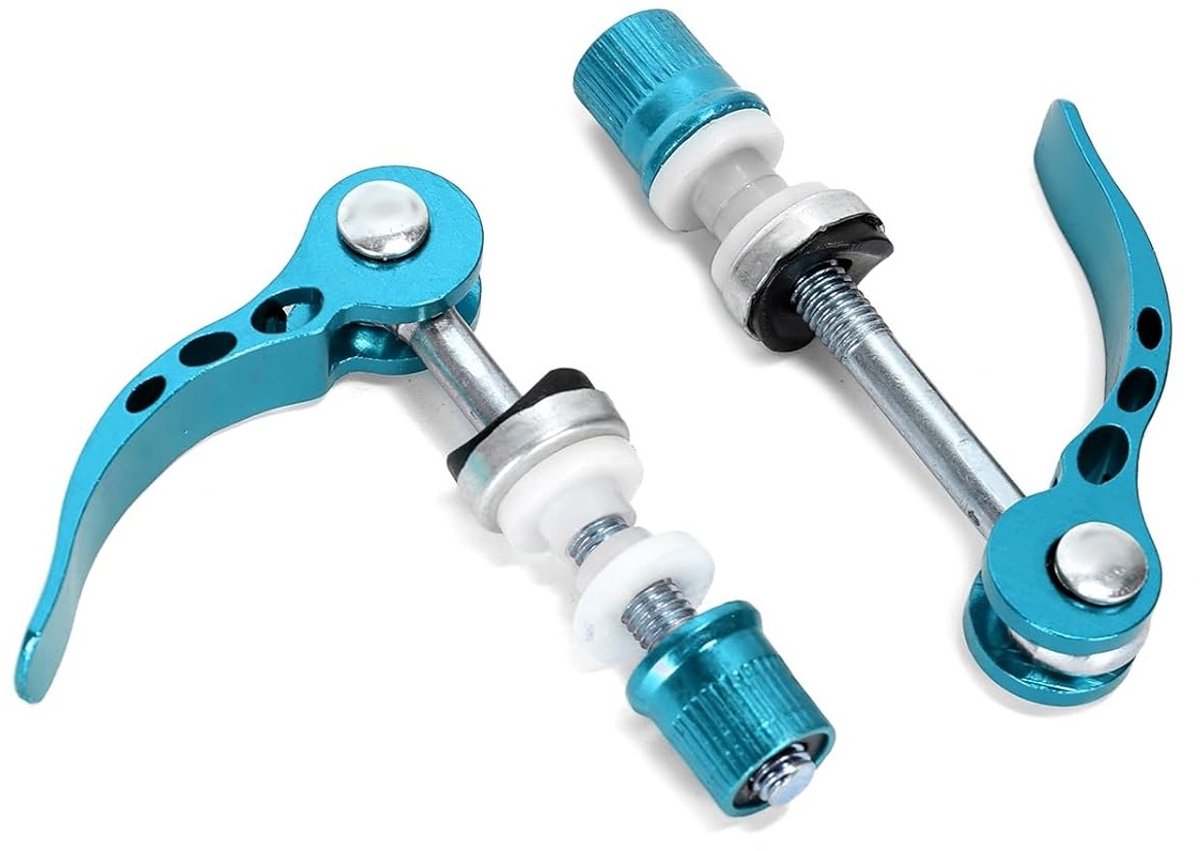 Set van 2 Aluminium Fietszadelpen Klem Bouten, Snelle Ontgrendel Bout M6 x 70mm, Geschikt voor Diverse Fietstypes en Fietsonderdelen