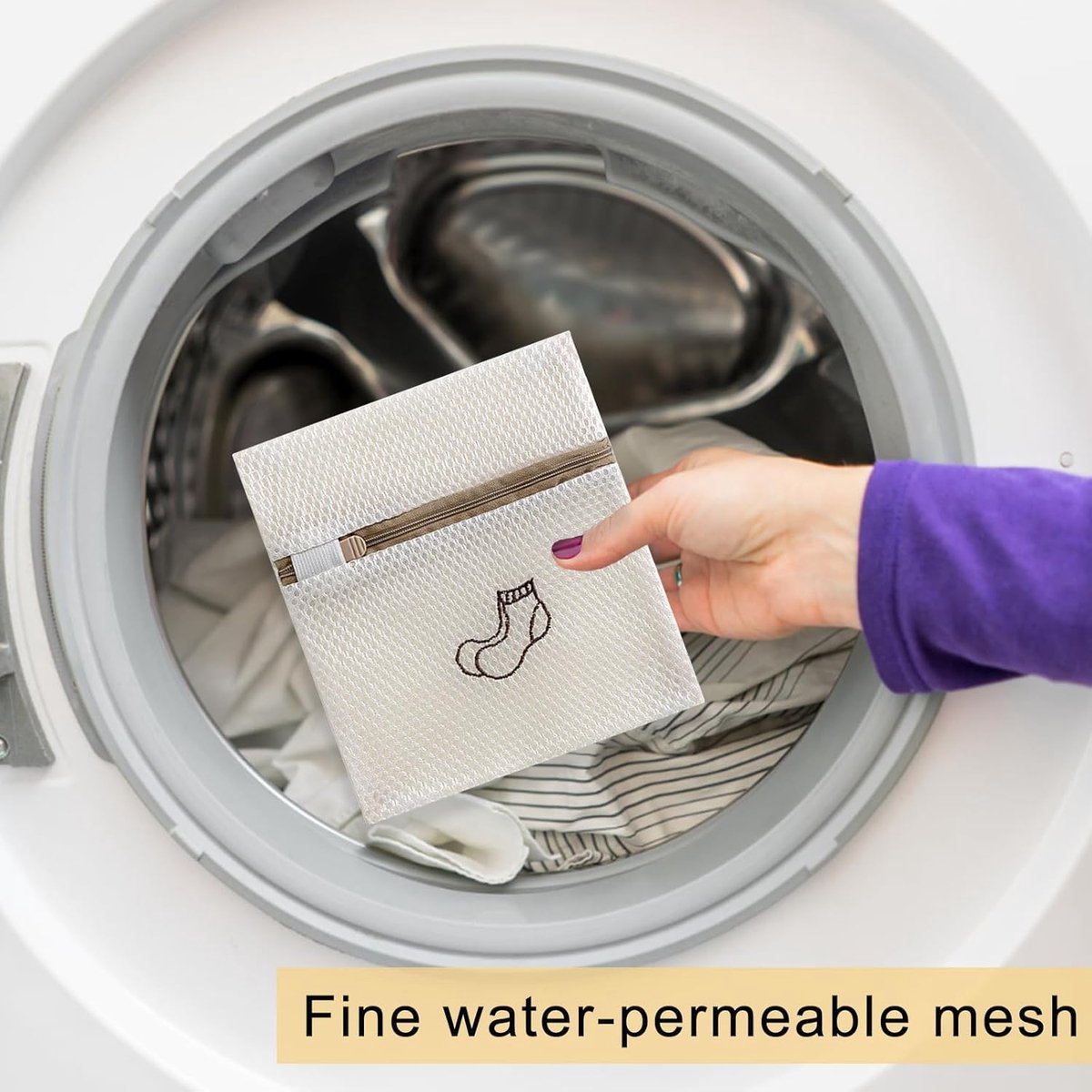Waszakken voor Kleding - Netstof - Sluiting met Rits - Bescherming voor Gevoelige Kleding - 2 Stuks