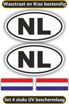 Jerma - NL - vlag - Auto -Sticker - 2x ovaal 13x7 cm - 2st 7x2.5 cm - Vinyl - Zelfklevend - Duurzaam