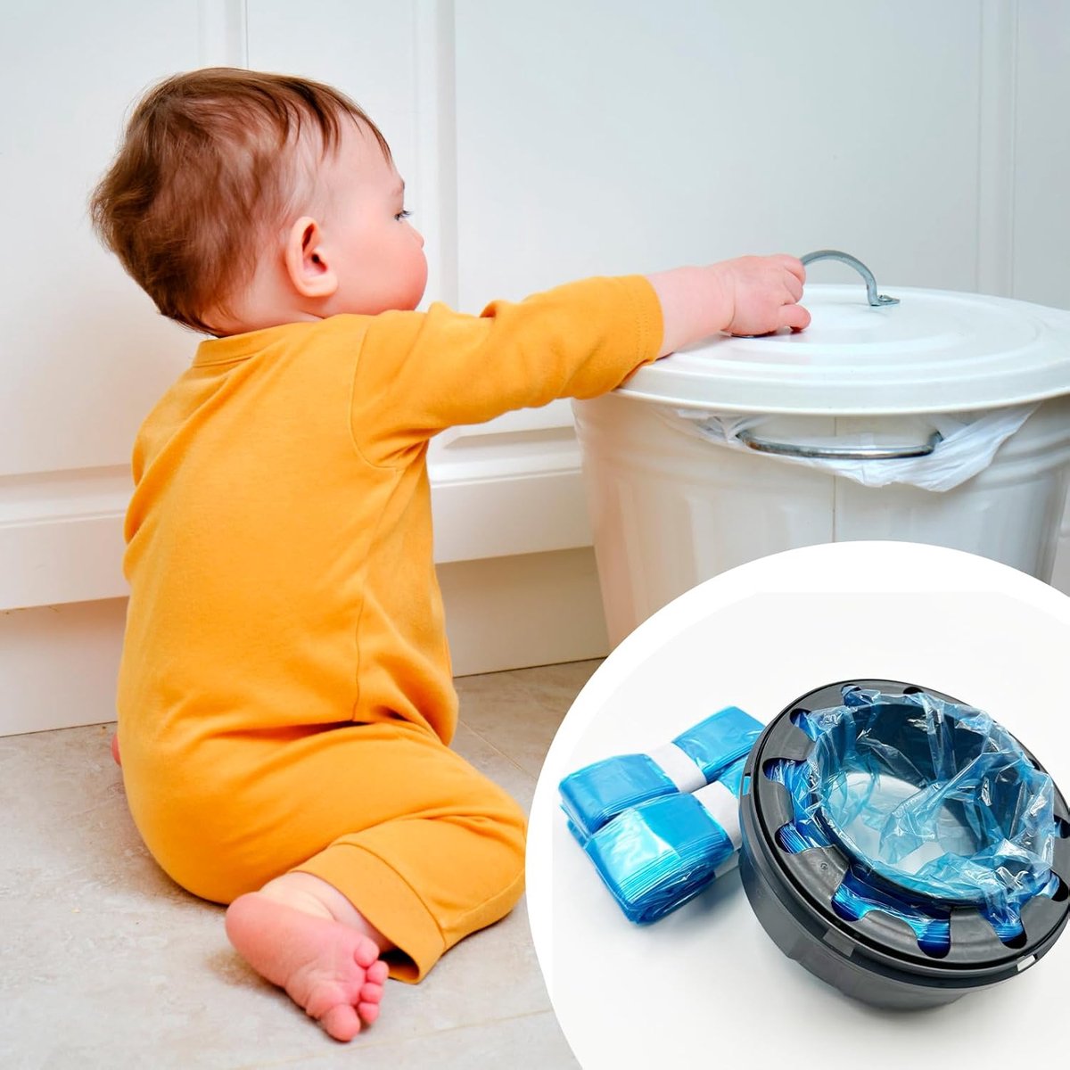 Luier Navullingen - Wegwerpzakjes - Frisse Babykamer - 7-Laags Geurblokkade - 12 Stuks - Blauw