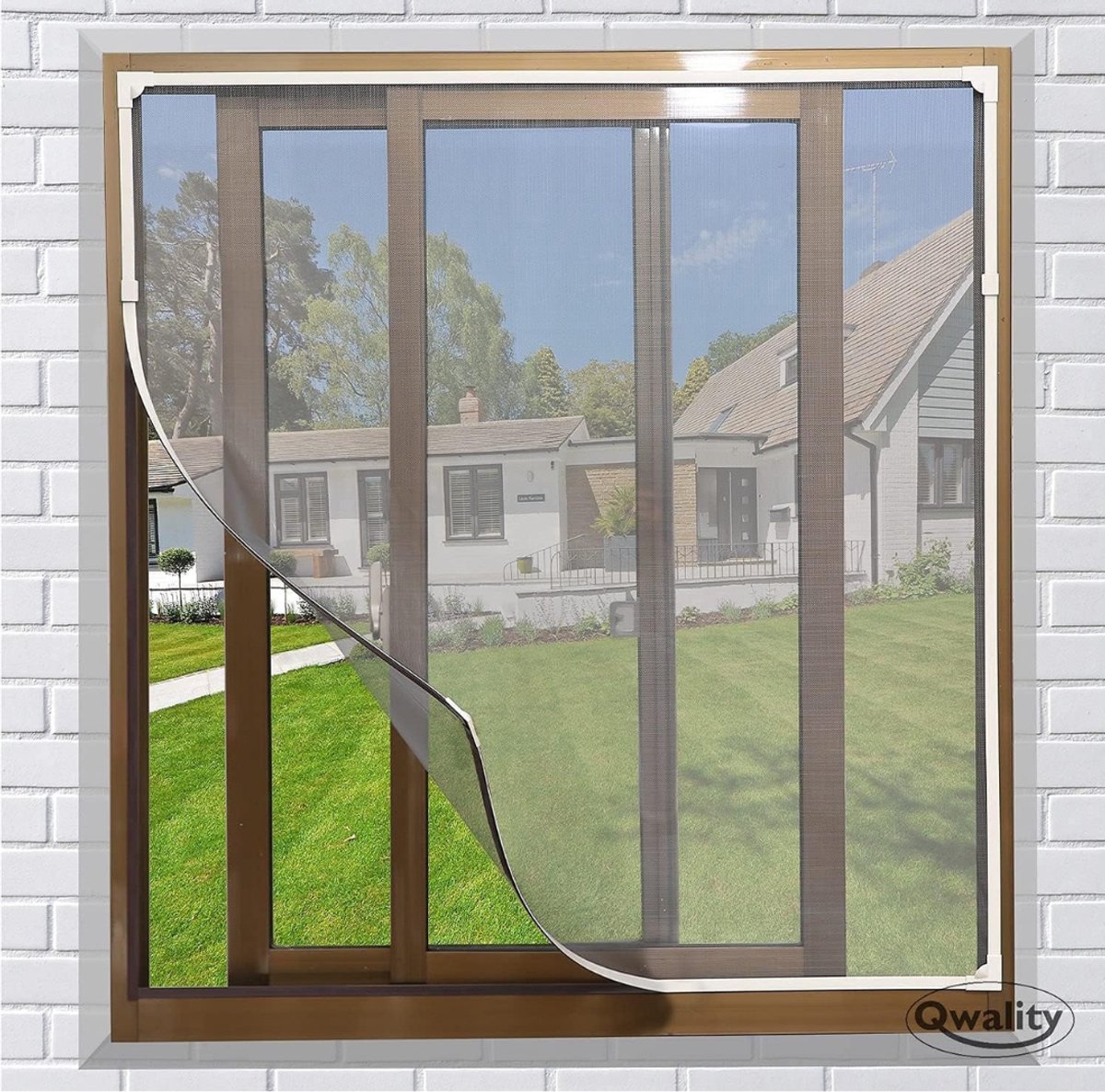 QORA® Horrengaas - Horren - Raamhor - Bruin - 150cm x 150cm x 1cm