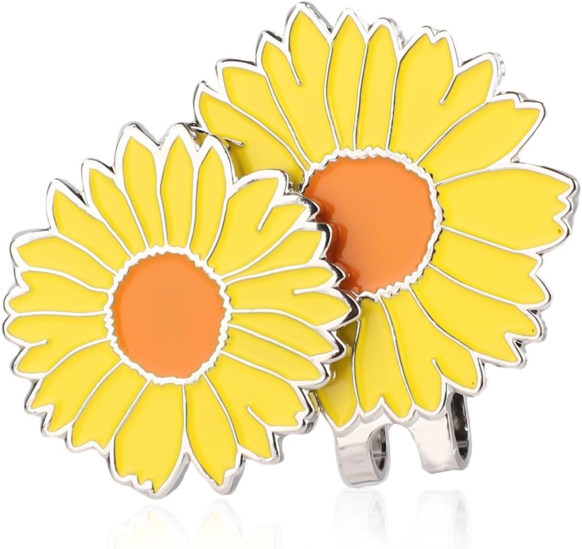 Golf Ball Marker met Hoedclip, Chrysantvormige Marker voor Golfaccessoires - Ideaal voor Golftassen en Hoeden voor Mannen en Vrouwen (Geel)