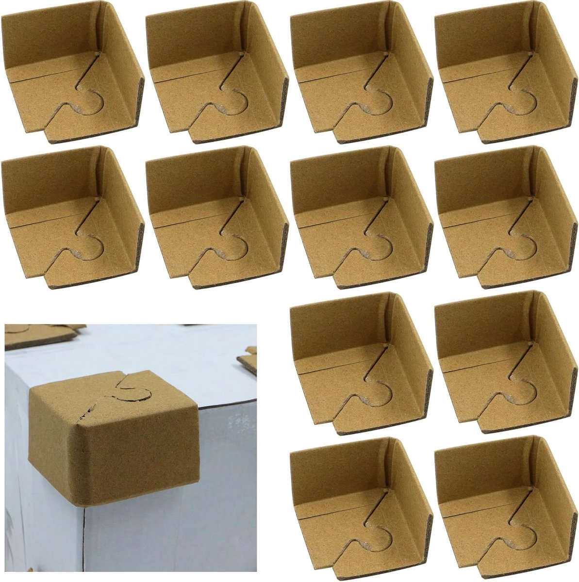 Hoekbescherming voor Verpakking van Kunstwerken - Cardboard Hoekbeschermers met Gesp voor Verzenddozen, Verhuisdozen en Kunstframe Bescherming, 20 Stuks