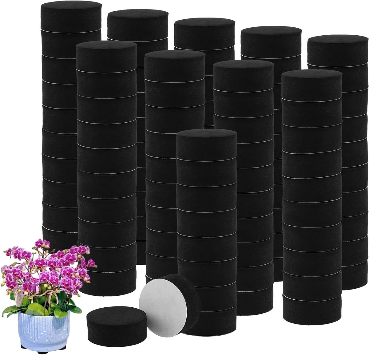 Onzichtbare potvoeten van EVA - 100 stuks zelfklevende ronde voetjes voor plantenbakken en meubels, ideaal voor bescherming en stabiliteit
