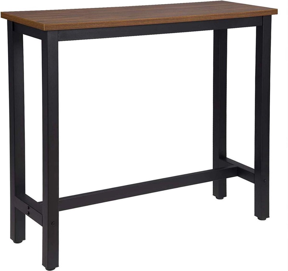 Bartafel 120x40x100cm Zwart - Metaal en Hout, Zwart/Bruin en Rechthoekig - Voor Eetkamer, Woonkamer en Kantoor