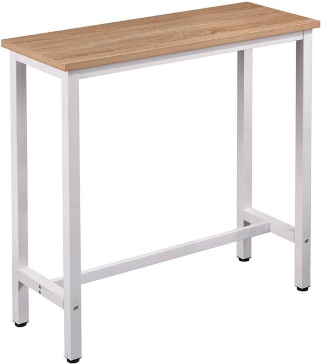 Bartafel 100x40x100cm Bruin - Metaal en Hout, Rechthoekig en Hout & metaal - Voor Eetkamer, Woonkamer en Kantoor