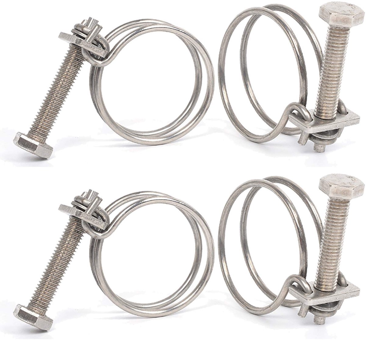 Solidchoice - Set van 4 Verstelbare RVS Slangenklemmen voor Diverse Toepassingen