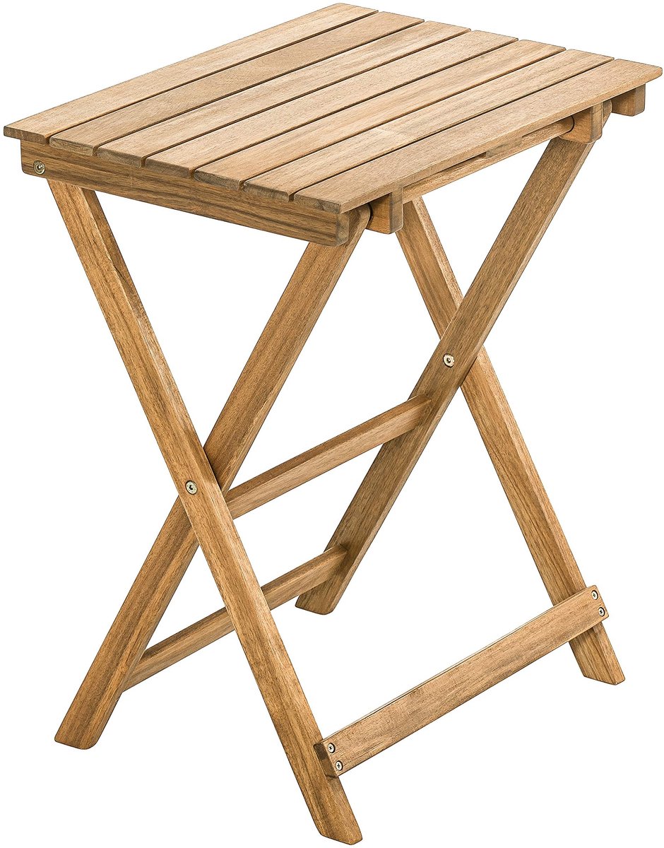 Solidchoice - Vouwbare Bijzettafel van Acacia Hout, Natuurlijk