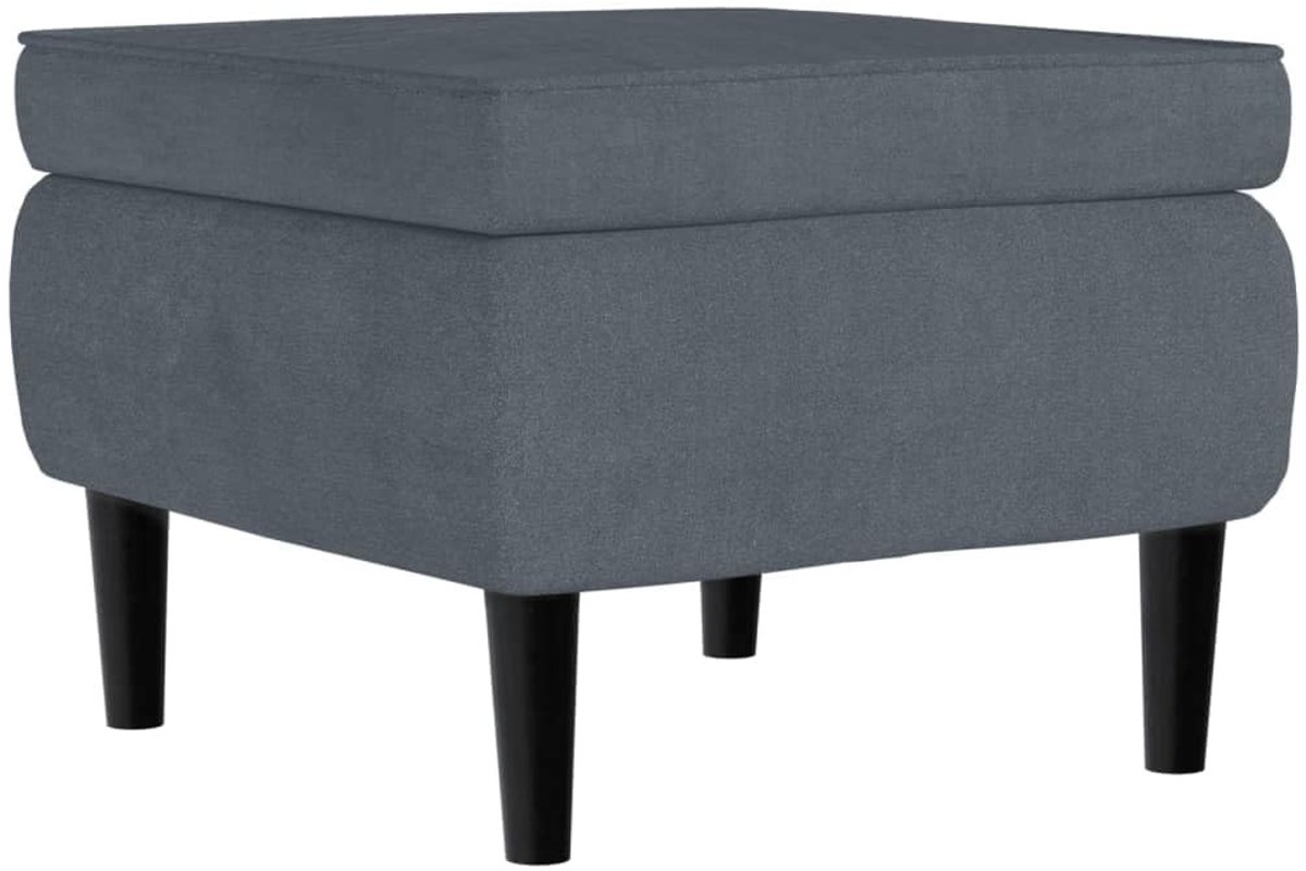 Solidchoice - Velours Poef met Houten Poten en Optimaal Zitcomfort