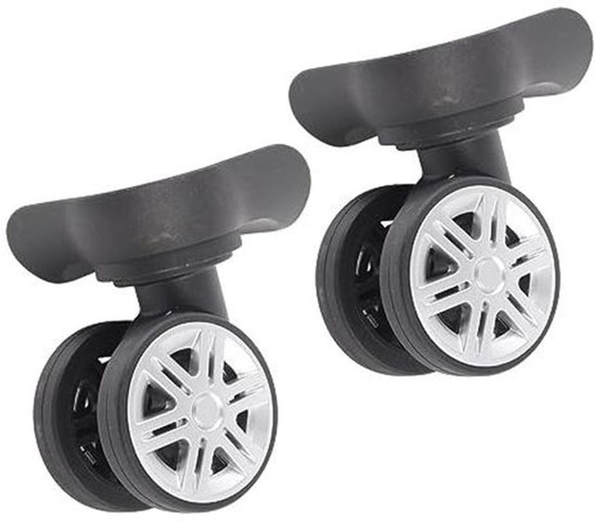 Bagagewielen - Dempen - Vervangende kit - Wielen - Accessoire - Geschikt voor Koffer - Zwart Ricardo Bagagewielen, 1 paar buiten dempen dubbele rij vervangende kit voor doos code koffer accessoire Ent koffer grote wielen trekstang.