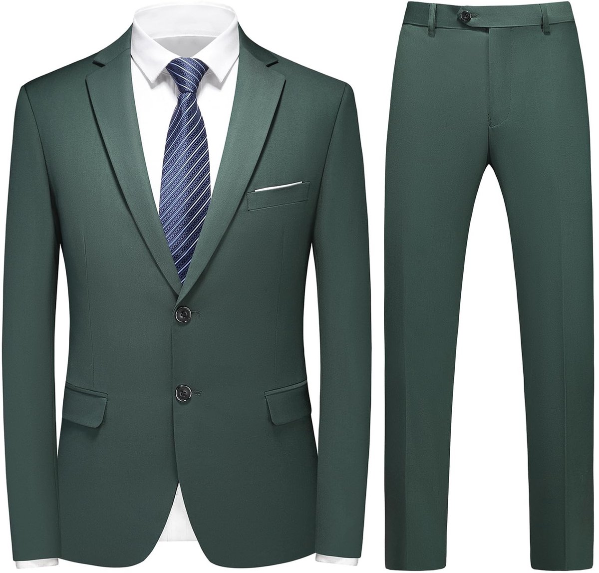 Solidchoice - Heren 2-delig Slim Fit Tuxedo Kostuum in Donkergroen