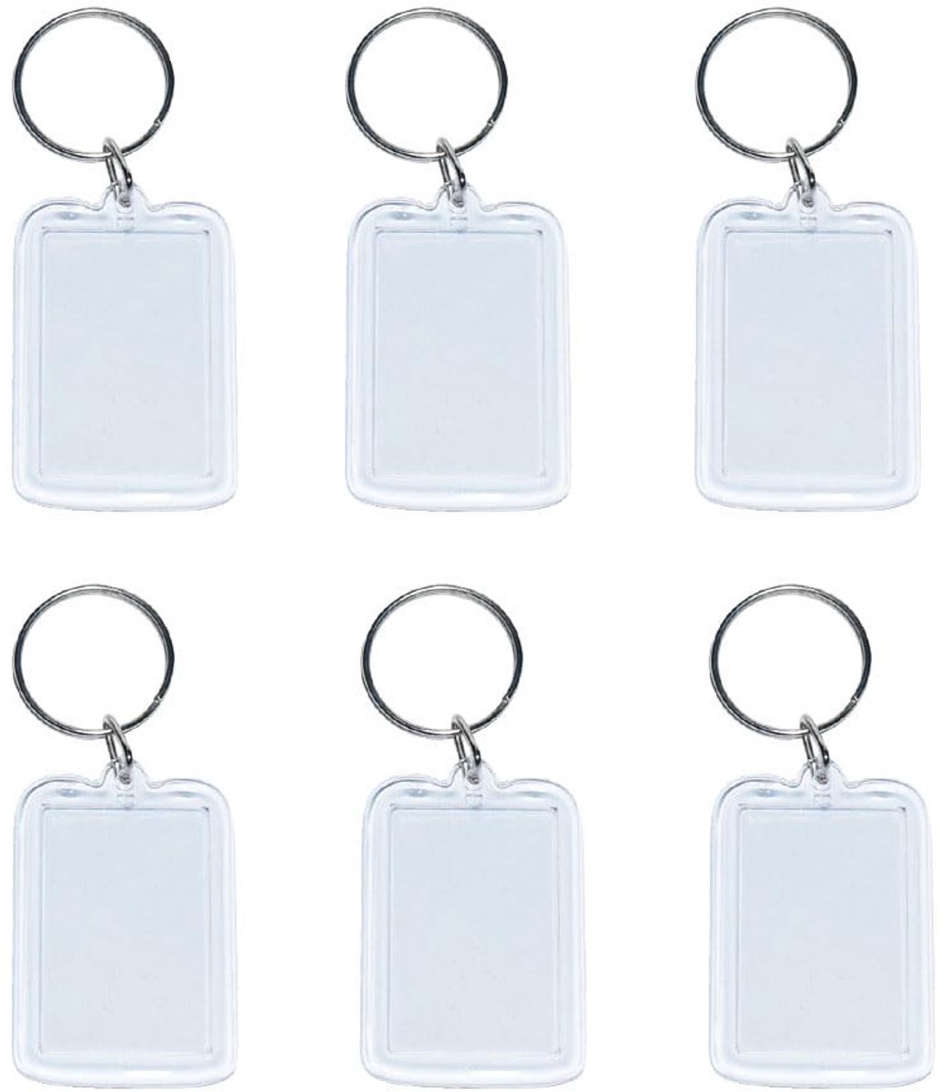 Solidchoice - Set van 6 Gepersonaliseerde Sleutelhangers met Foto