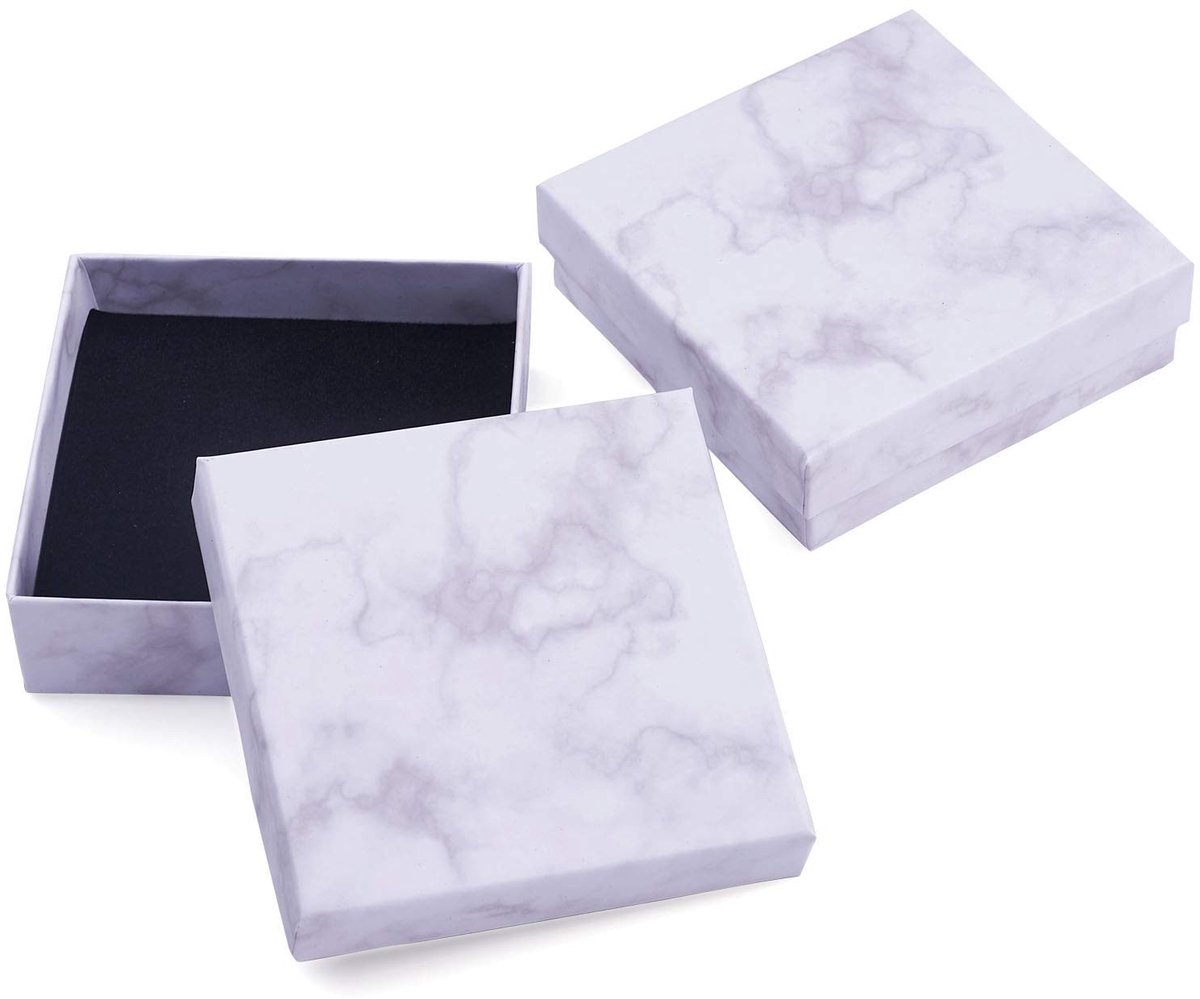 Solidchoice - Set van 18 Witte Cadeau Dozen voor Sieraden 9,2 x 9,2 cm