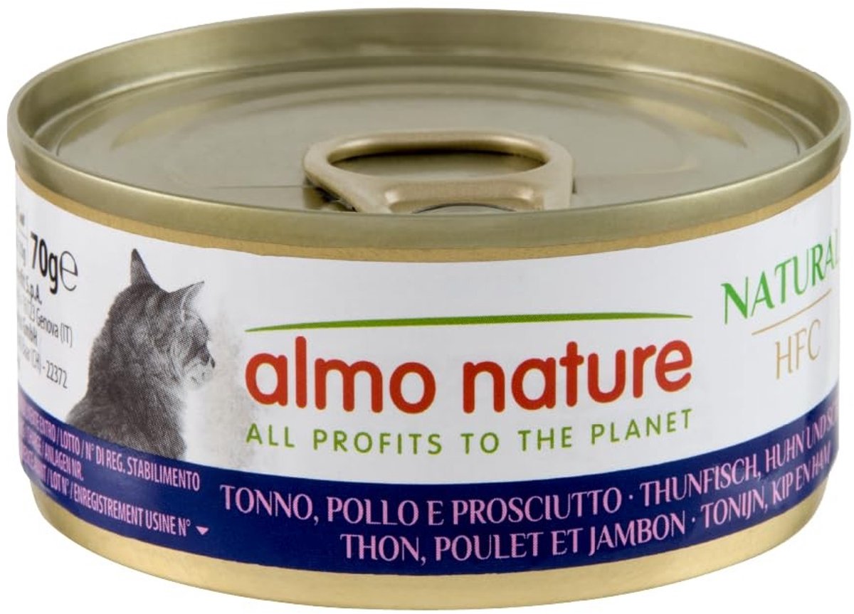 Solidchoice - HFC Natuurlijke Kattenvoer met Tonijn, Kip en Ham
